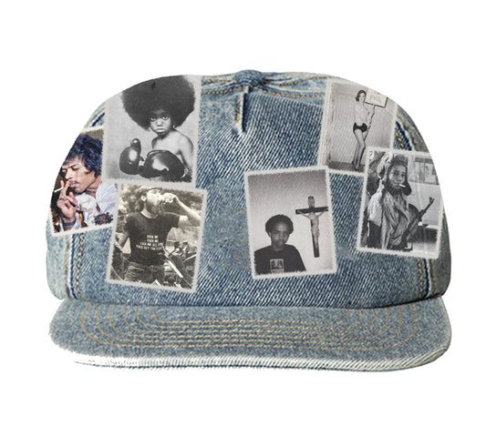 Pure art patchwork denim hat