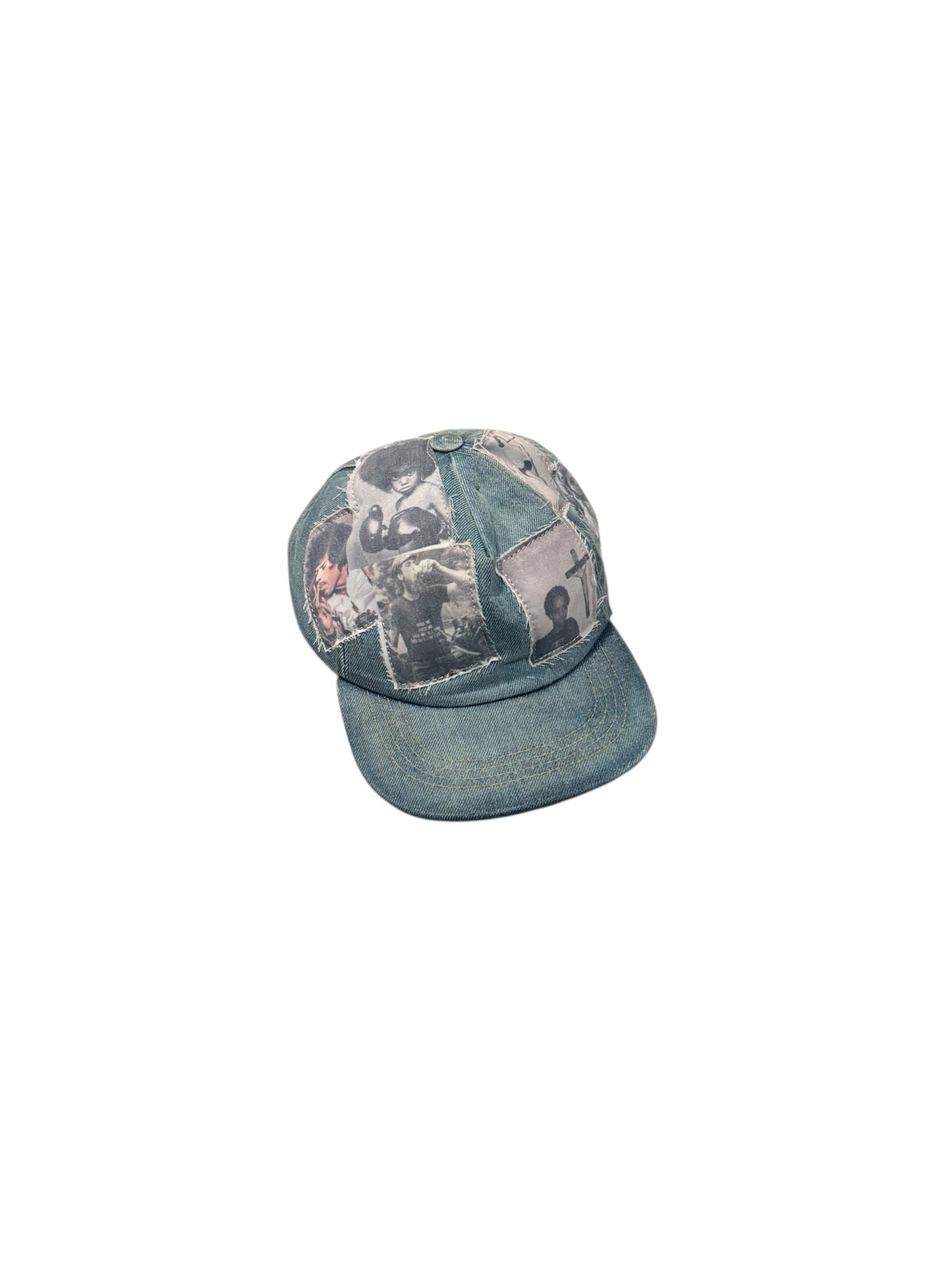 Pure art patchwork denim hat